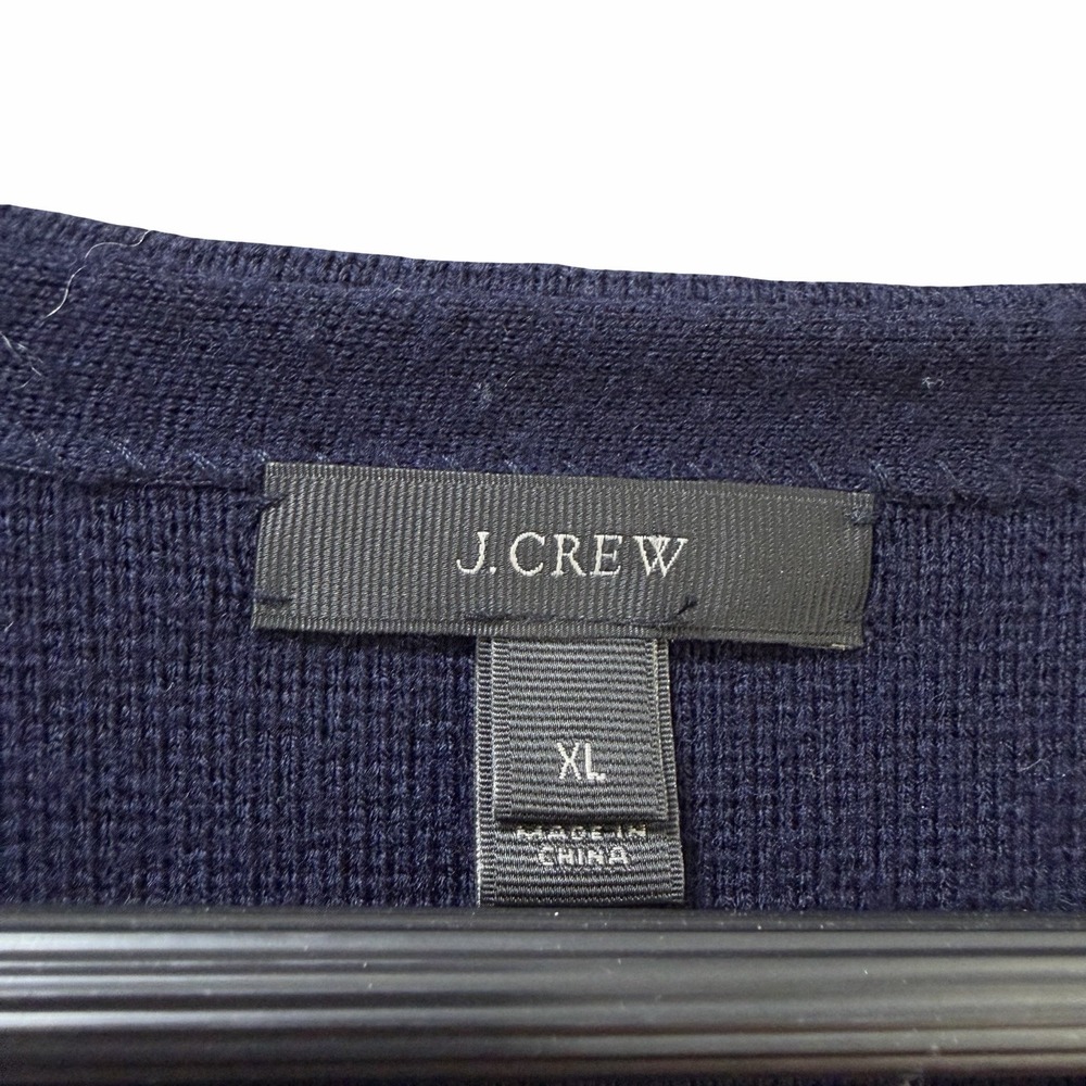 J Crew Womens‎ Merino Wool Full Zip Boxy Sweater Size XL Navy Blue Office Career - Picture 5 of 8